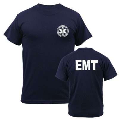 EMT T-Shirt, Navy, Printed Front & Back
